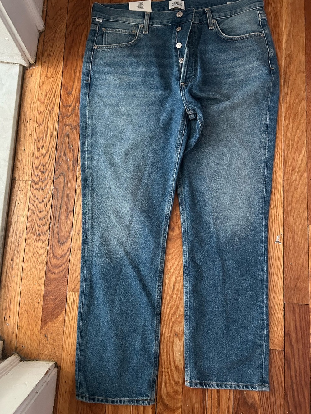 Citizens Of Humanity Charlotte Midwash Blue Straight-Leg Jeans